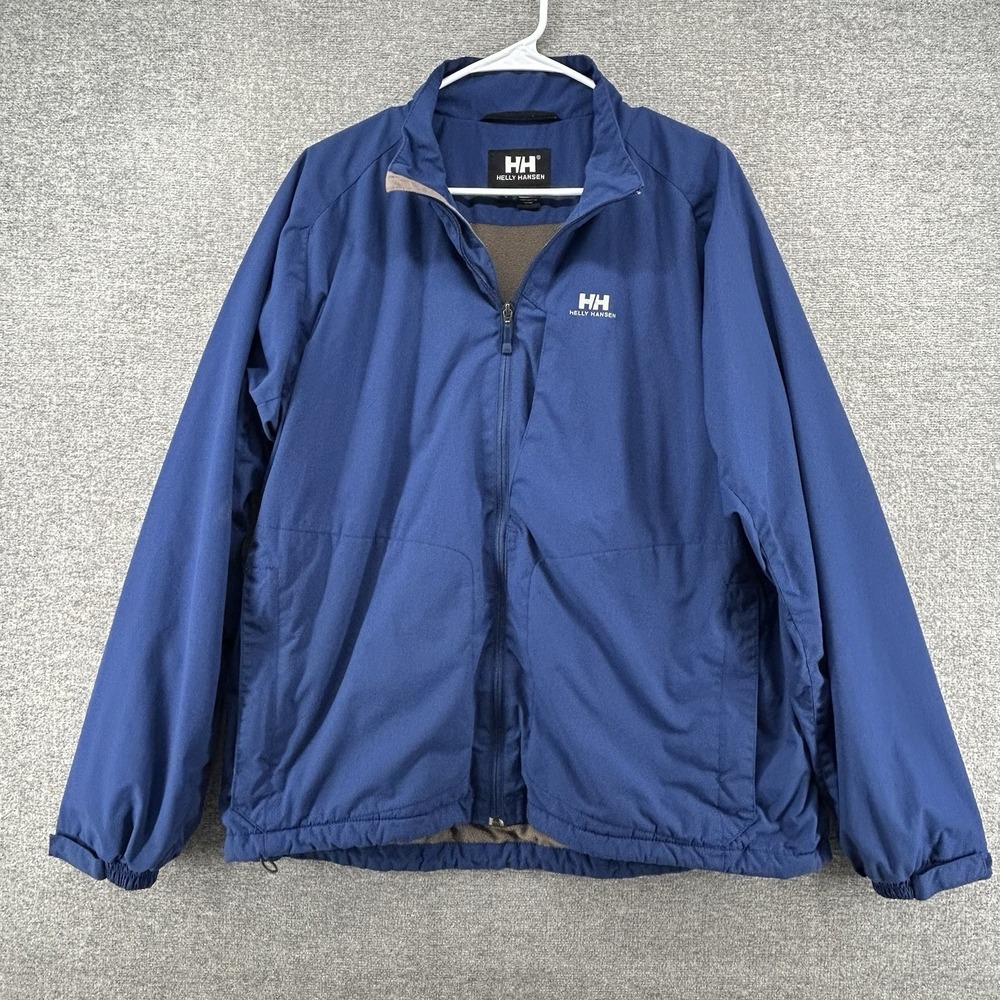 Helly Hansen Full Zip Jacket Men Size Large Blue Casual Winter Outdoor Pockets